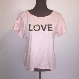 Victoria’s Secret “love” T-shirt. Light pink small